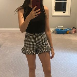 Bershka gingham ruffle shorts